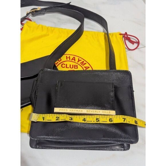Fred Hayman Beverly Hills Unisex Black Leather Shoulder Bag & Wallet with Dust B - Picture 8 of 12